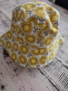 Sunflower Print Kids Bucket Hat - Brand: Millymook- Yellow